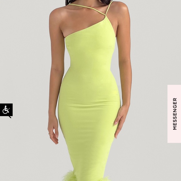 Houseofcb Alessia lime midi dress size small - Picture 4 of 5